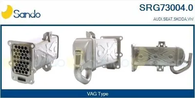 Produktbild von SANDO SRG73004.0 AGR Kühler für VW Caddy III Kombi (2KB, 2KJ, 2CB, 2CJ) Abgasrückführung
