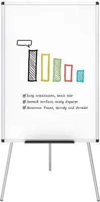 Zdjęcie produktu dla Azomor – tablica flipchart z regulowaną wysokością, z uchwytem na pisaki i uchwytem na papier