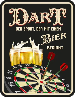 Produktbild von Bier - Fun-Schilder - Dart beginnt mit Bier