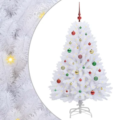 Obrázok produktu pre Umelý Sklápací Vianočný Stromček Biela 150 cm PVC a oceľ