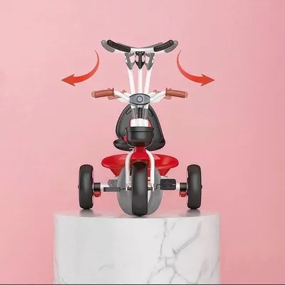 Produktbild von 4-in-1 Dreirad mit Schiebestange für Kinder - Geeignet ab 1 Jahr - Babyfahrrad für drinnen und draußen