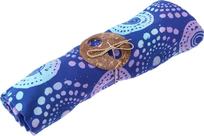 Produktbild von Bali Batik Sarongkleid, Wickelrock, Sarong, Strand Tuch mit Sarongschnalle - Blau/1, Uni, Viskose, 160*100 cm, Sarongs & Tücher