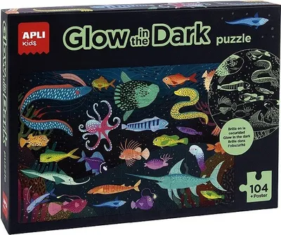 Produktbild von APLI Kids APLI – Ocean Puzzle Glow in the Dark 104-teilig + Poster