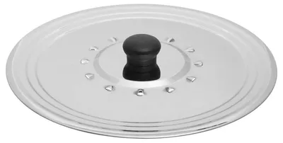Edelstahl-Deckel, Spritzschutz, Dampfloch, Ø 22–26 cm
