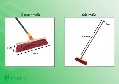 Immagine prodotto di Novaliv scopa stradale 60 cm testa di scopa I Scopa senza manico I Elaston rosso I Grosso I Scopa industriale Scopa per spazzare Scopa da giardino Scopa da giardino Scopa da giardino