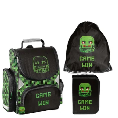 Immagine prodotto di Set di 3 pezzi per ragazze e ragazzi PIXELS- Paso satchel, astuccio per matite, borsa