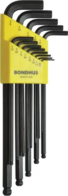Produktbild von Bondhus Winkelschlüssel-Set BLX13 13-tlg. - Kugelkopf Lang, Stiftschlüssel Satz