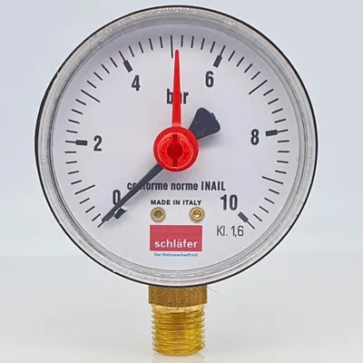 Image de Manomètres hydrauliques à raccordement radial - 0-10 bars - Diamètre 63 mm