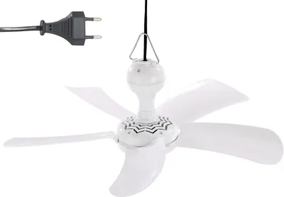 Produktbild von Leiser Mobiler Deckenventilator 230V 41cm für Büro Reise Urlaub kleiner 5 Flügel Ventilator