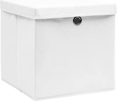 Obrázek produktu pro vidaXL Úložné boxy s víkem 10 ks. Bílé 32x32x32 cm Látkové