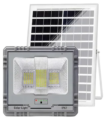 Image de Avizar, projecteur solaire à LED 13 W IP67 avec batterie 15 Ah et panneau 15 W, gris