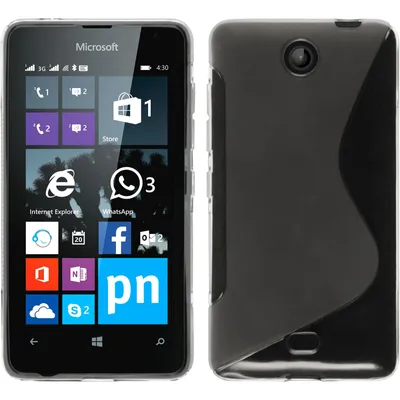 Produktbild von PhoneNatic Case kompatibel mit Microsoft Lumia 430 Dual - clear Silikon Hülle S-Style + 2 Schutzfolien