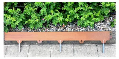 Produktbild von Cortenstahl Rasenkante Beeteinfassung Länge: 1,5m - Stärke: 2mm - Höhe: 12,5cm