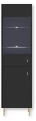 Zdjęcie produktu dla PIANO Regał 2D - Czarny | 52x190x40 cm