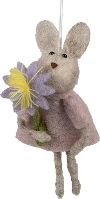 Immagine prodotto di Clayre & Eef Ciondolo pasquale coniglio 11 cm Beige Rosa Sintetico