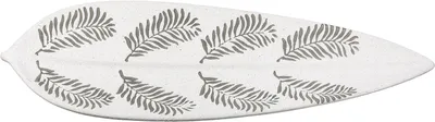 Produktbild von Gilde Schale, Blatt, "Farn", Farnmotiv, Keramik, weiß, VE 2, L. 15.5 cm, B. 45.5 cm, H. 2.5 cm 34534 4063387345344
