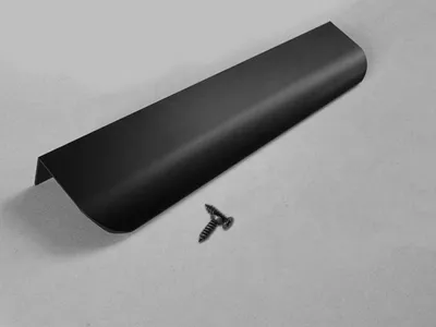 Produktbild von Set mit 4 Aluminiumprofilgriffen für Möbel (20x4x1,8 cm, schwarz)