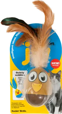 Zdjęcie produktu dla Vibrierendes Katzenspielzeug Rockin‘ Birdie im Ei-Design, 7 cm (ohne Federn)