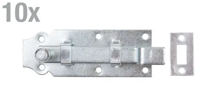 Produktbild von Alberts 10x verzinkte Türriegel, 120 mm – Schubriegel, Schlossriegel, Torriegel, Riegel