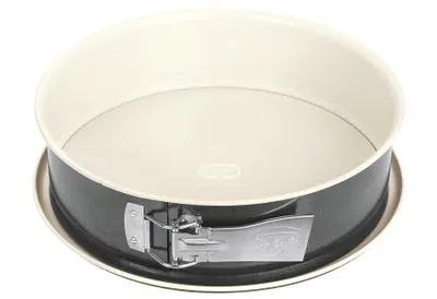 Produktbild von Dr. Oetker Springform Ø 26 cm BACK-TREND, Kuchenform mit Flachboden, runde Backform aus Stahl mit keramisch verstärkter Antihaft-Beschichtung (Farbe: creme/anthrazit)