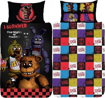 Obrázek produktu pro Five Nights At Freddys - Sada ložního prádla AG874 (jednolůžko) (černá/červená/žlutá)