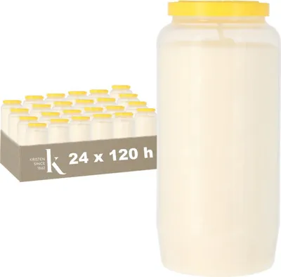 Produktbild von KRISTEN Gedenkkerze 5 Tage - Weiß – Set mit 24 Stück