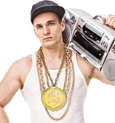 Produktbild von Halskette Kette Anhänger Gold Macho Disco Dollar