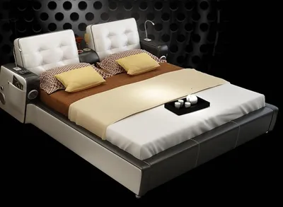 Produktbild von Bett Musik System USB Betten Multifunktion Luxus Möbel Schlafzimmer Hotel Doppel