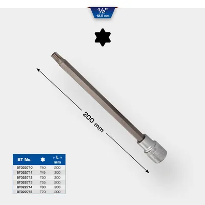Immagine prodotto di BRILLIANT TOOLS 1/2" Torx bit socket 200 mm lungo T40 - BT022710