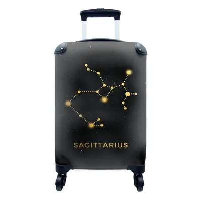 Produktbild von MuchoWow® Koffer Handgepäck Trolley Rollkoffer Kleine Reisekoffer mit 4 Rollen - Tierkreiszeichen - Schütze - Astrologie - Cabin Size < 55x40x23 cm & 55x40x20 cm - Fotokoffer - Kabinenkoffer - Boardgepäck - Reise-Box - Reisekoffer - Reisegepäck - Koffer mit Bild - Trolley für Kinder
