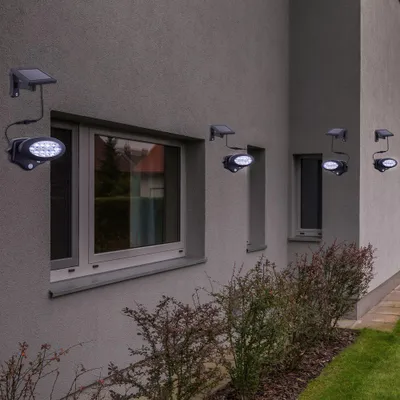 Produktbild von 4er Set LED Solar Wandleuchte, Bewegungsmelder, anthrazit