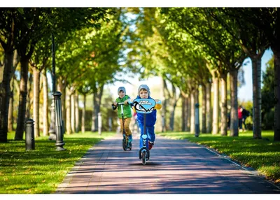 Productafbeelding van No Fear kinderloopfiets - scooter voor kinderen, jongens en meisjes, met 3 wielen - geschikt voor peuters vanaf 3 jaar - maximaal gewicht: 20 kg - blauw