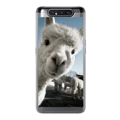 Produktbild von MuchoWow® Handyhülle Schutzhülle Hülle für Samsung Galaxy A80 Alpaka - Weiß - Tier Silikon Softcase Handy Hülle - Schutzdeckel