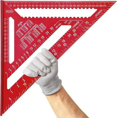 Image de Triangle de mesure - 30 cm équerre de charpentier - rouge - métal
