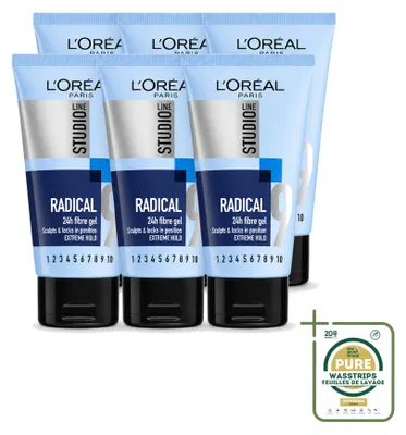 Produktbild von 6 x L'Oréal Paris Studio Line Radical 24H Gel Super Strong 150 ml - Vorratspackung - 6 Stücke