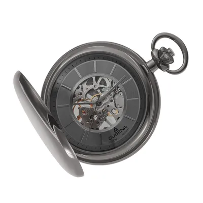 Produktbild von Dugena 4460979-1 Taschenuhr Savonette mit Kette Mechanisch Uhr schwarz