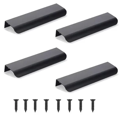 Immagine prodotto di Maniglia per mobili invisibile - 30 cm - 4 pezzi - Alluminio - Nero