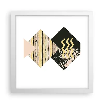 Produktbild von Gerahmtes Poster - Weißer Rahmen - Abstraktion Diamant Gürtel - 30x30 cm - Wand Bild - Wanddeko - Wandbilder - Wandposter - Bilderrahmen - Bilder - Kunstdruck - Wandbild - P2WAC30x30-4303