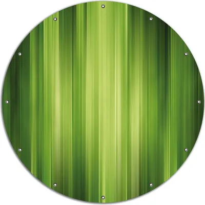 Produktbild von Wallario rundes Outdoor-Poster für Garten oder Balkon, Motiv Grün und schwarz gestreift - Abstraktes Streifenmuster, 120 cm Durchmesser