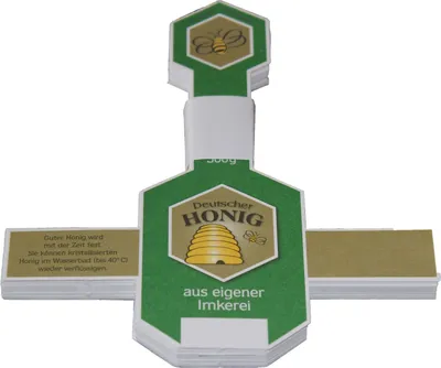 Produktbild von 3 x Honigglas-Etikett für 500 g - nassklebend VE 100 Stück