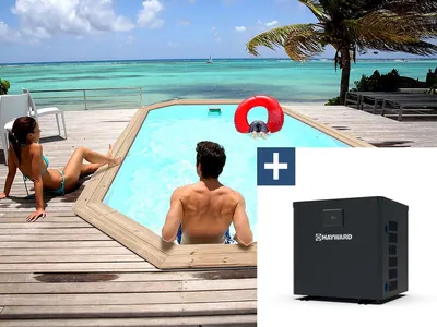 Image de Piscine bois " Cordoue " - 3.48 x 2.15 x 1.18 m + Pompe à chaleur  3.5 kw/h
