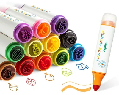 Imagen del producto de Rotuladores para sellos OHUHU, juego de 12 unidades en estuche