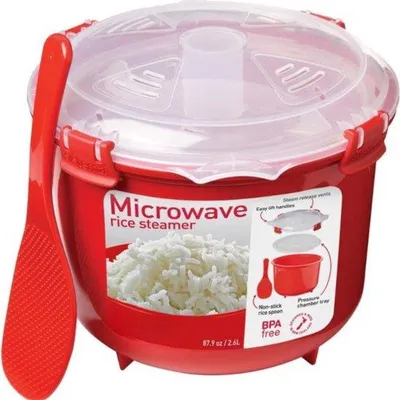 Image de Appareil à œufs brouillés - Rouge - 2,6 L - Sans BPA - Pour micro-ondes