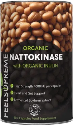 Produktbild von Feel Supreme Nattokinase mit Inulin – Organisch, für Verdauung & Wohlbefinden, 60 Kapseln