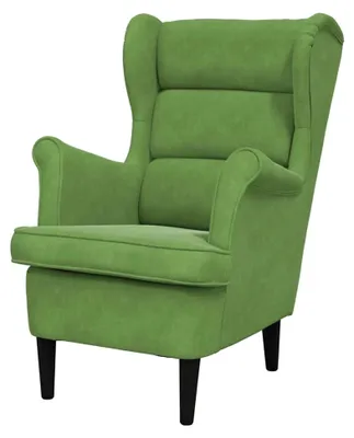 Produktbild von Relaxsessel mit gepolstertem Sitz und Armlehnen, Loungesessel für das Wohnzimmer, Hellgrün Samt
