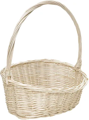 Produktbild von Creative Home Weidenkorb Oval mit Schrägem Griff | 37 x 30 x 37 cm (+/- 1cm) | Mittelgroß Leicht | Naturbraun | Osterkorb Handgeflochten
