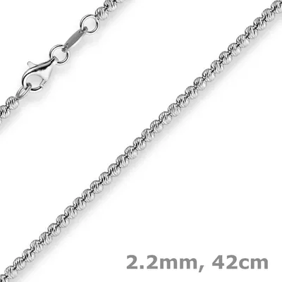 2-2mm-Kugelkette-750-Weißgold-42cm