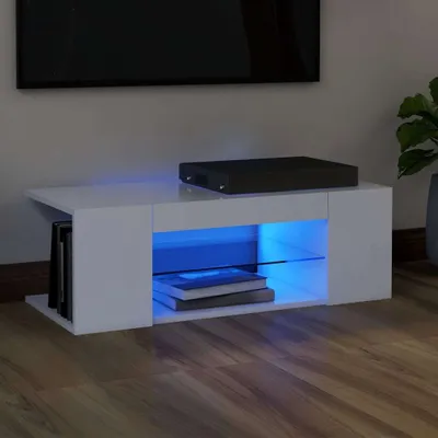 Produktbild von "2026 Promotion" TV-Schrank - TV-Lowboard - mit LED-Leuchten - Weiß 90x39x30 cm - TV-Regal CC27035