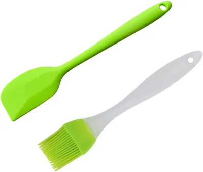 Imagen del producto de Juego de espátula de silicona y pincel para barbacoa, resistente al calor, de 2 piezas, para la cocina
