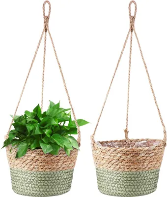 Produktbild von Hängeblumentopf Seegras 20 cm, für Innen- und Außendekoration, handgewebt